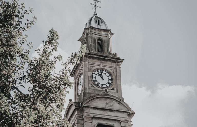 Town hall with a tree in image view