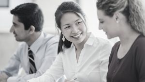 Two team members collaborating
